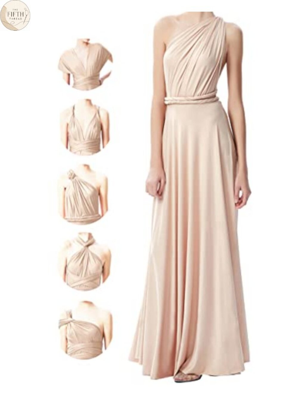 Multi-Way Wrap Infinity Maxi Dress Convertible Bridesmaid Formal Gown